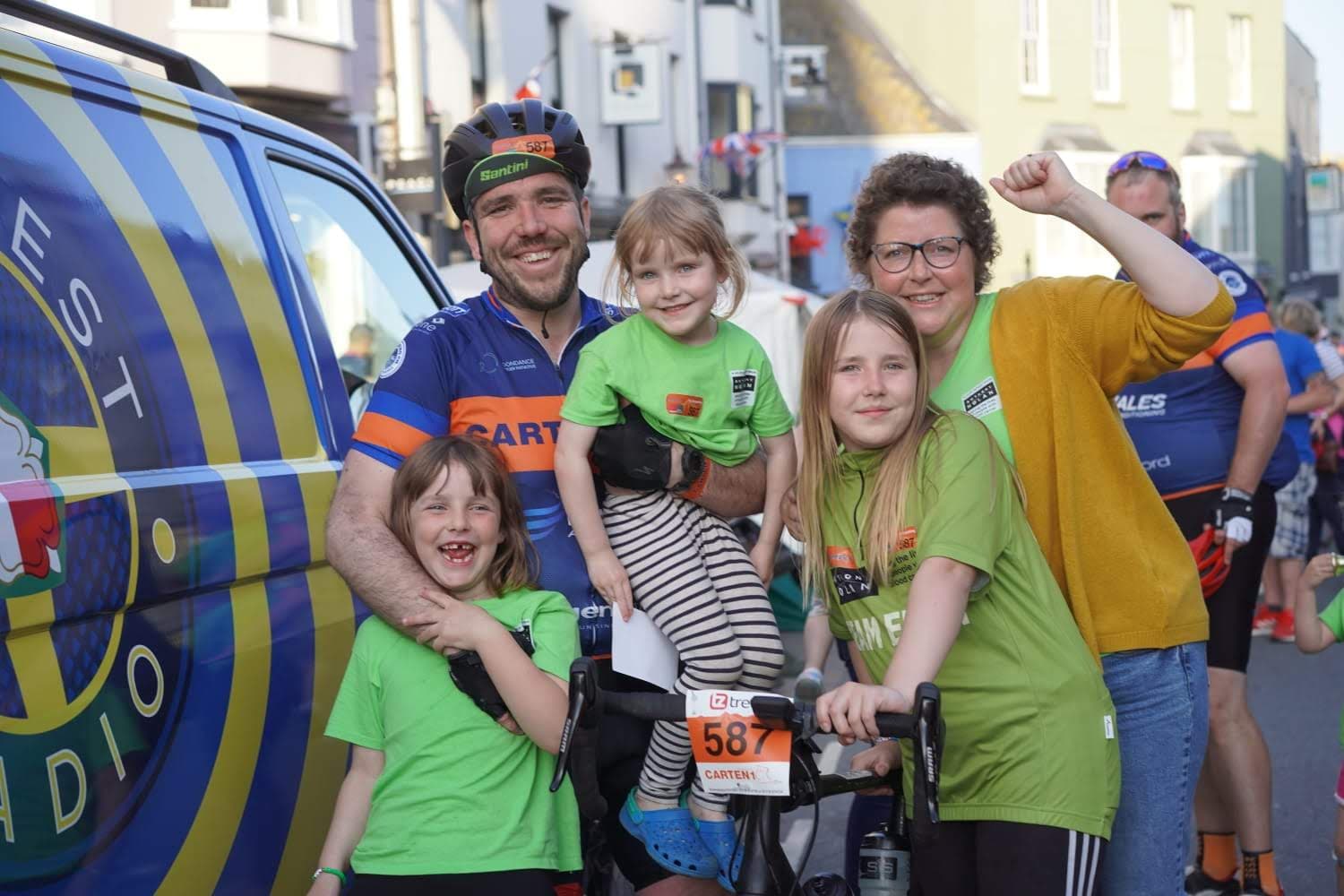 Dave Langdon family after Carten 100 charity ride for Anthony Nolan — card and gift wholesale agent East Anglia